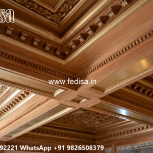 Wooden Classic Ceiling Design Plaster Of Paris Design For Bedroom No-7638