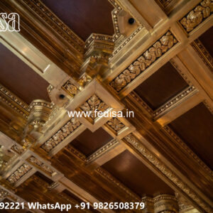 Wooden Classic Ceiling Design Pvc False Ceiling Design For Hall No-7642