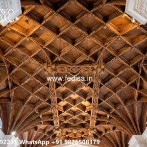 Wooden Classic Ceiling Design Pop Design For Square Hall No-7652