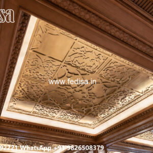 Wooden Classic Ceiling Design Pop Gola Design No-7658