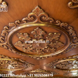 Wooden Classic Ceiling Design Plaster Ceiling Design For Living Hall No-7670