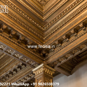 Wooden Classic Ceiling Design Pop In Bedroom Design No-7688