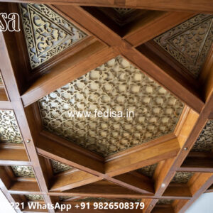 Wooden Classic Ceiling Design Plus Minus Pop Design For Small Kitchen No-7709