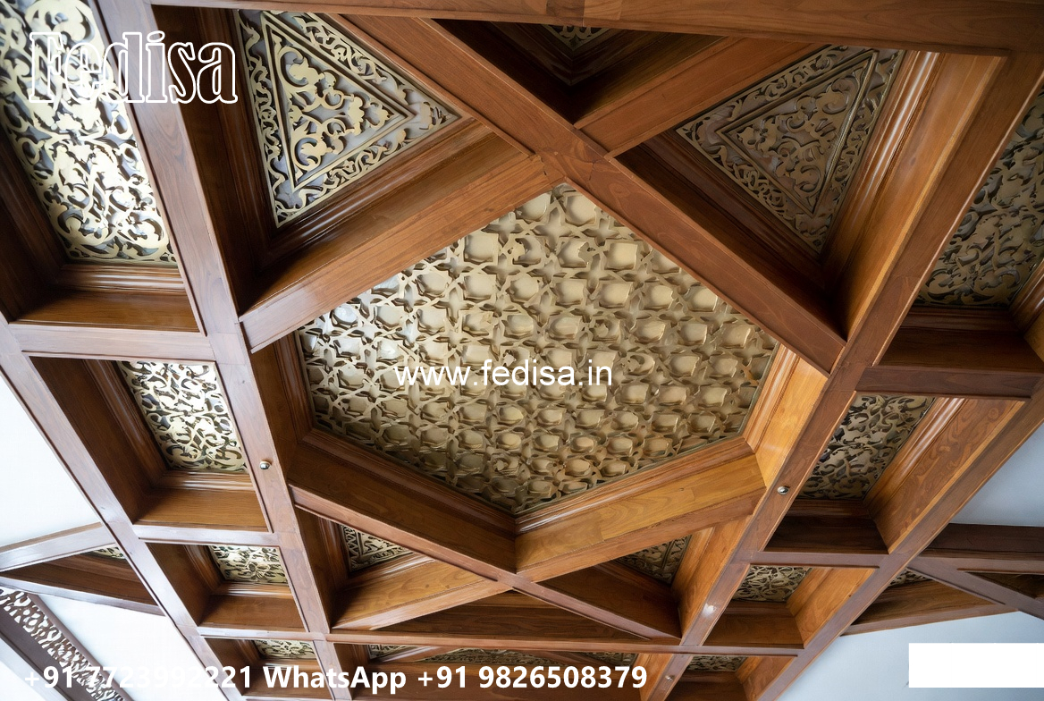 Wooden Classic Ceiling Design Plus Minus Pop Design For Small Kitchen No-7709