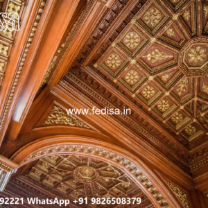 Wooden Classic Ceiling Design Round Ceiling Design For Bedroom No-7773