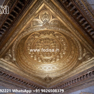 Wooden Classic Ceiling Design Circle False Ceiling Design No-7783