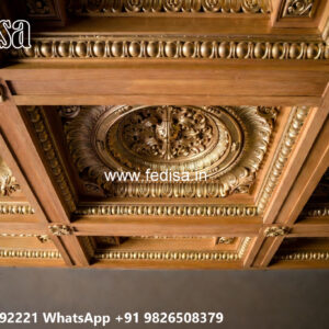Wooden Classic Ceiling Design Drawing Room Pop Design Plus Minus No-7785