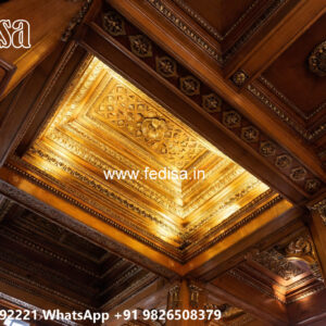 Wooden Classic Ceiling Design Car Porch Pop Design No-7806