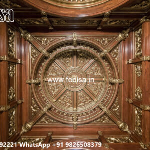 Wooden Classic Ceiling Design Big Hall Ceiling Design No-7839