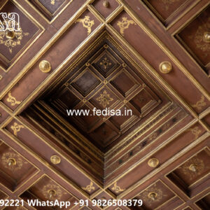 Wooden Classic Ceiling Design Guest Room False Ceiling Design No-7859