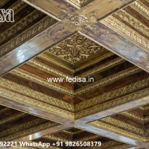 Wooden Classic Ceiling Design Gray Ceiling Design No-7961
