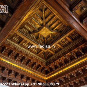 Wooden Classic Ceiling Design Concealed Pop Design No-8013