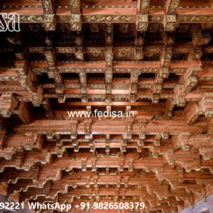 Wooden Classic Ceiling Design Plywood False Ceiling Design No-8045
