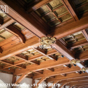 Wooden Classic Ceiling Design Pop Plus Minus New Design No-8062