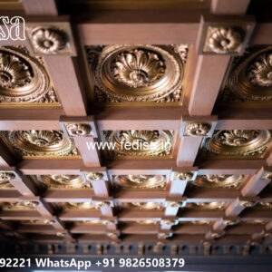 Wooden Classic Ceiling Design Pop Border Design For Hall No-8078