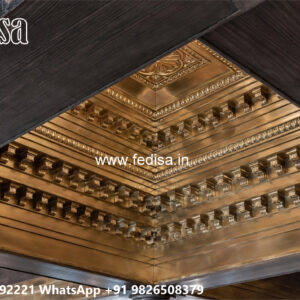 Wooden Classic Ceiling Design Unique Pop Design No-8115