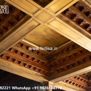 Wooden Classic Ceiling Design Readymade Pop Design Price No-8138