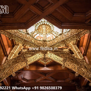 Wooden Classic Ceiling Design Baramda Pop Design No-8139