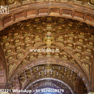 Wooden Classic Ceiling Design False Ceiling Bedroom With Fan No-8142