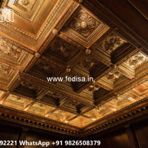 Wooden Classic Ceiling Design Modern High Ceiling Living Room Design No-8178