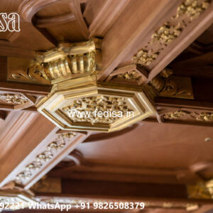 Wooden Classic Ceiling Design Lobby Pop Plus Minus Design No-8226
