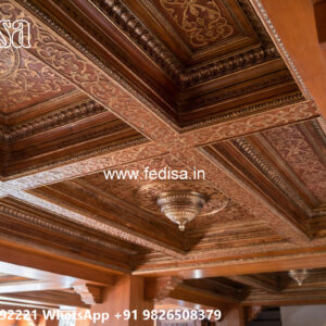 Wooden Classic Ceiling Design Guest Room Pop Design Plus Minus No-8235