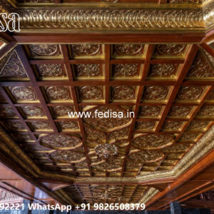 Wooden Classic Ceiling Design Pop Roof Design Latest No-8289