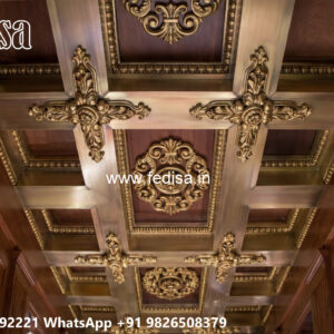 Wooden Classic Ceiling Design Living Room Pop Design 2026 No-8309