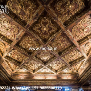 Wooden Classic Ceiling Design Ceiling Pop Fan Box Design No-8311