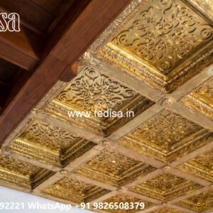 Wooden Classic Ceiling Design Square Hall Pop Design No-8332