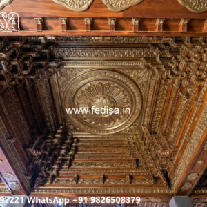 Wooden Classic Ceiling Design Pop Down Ceiling Design For Drawing Room No-8344
