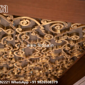 Wooden Classic Ceiling Design Jhumar Pop Design No-8351