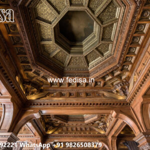 Wooden Classic Ceiling Design Main Hall Fall Ceiling Design 2026 No-8356