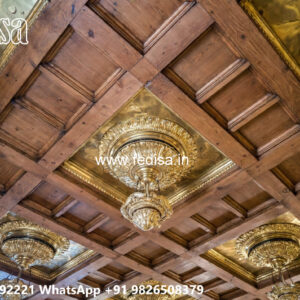 Wooden Classic Ceiling Design Blue False Ceiling No-8357