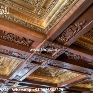 Wooden Classic Ceiling Design Fall Ceiling Design For Bedroom With Fan No-8363