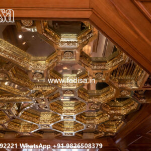 Wooden Classic Ceiling Design False Ceiling Design For Square Bedroom No-8373