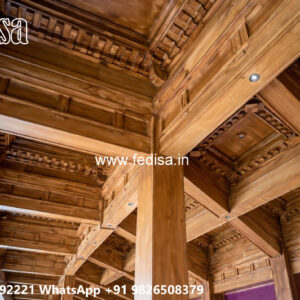 Wooden Classic Ceiling Design Concrete Slab Ceiling Design No-8390