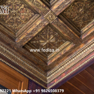 Wooden Classic Ceiling Design Gray False Ceiling No-8402