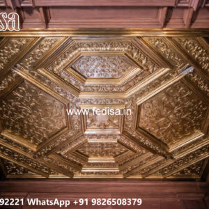 Wooden Classic Ceiling Design High Ceiling Kitchen Ideas No-8419