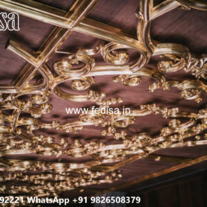 Wooden Classic Ceiling Design Plus Minus Pop Design Latest No-8430