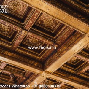 Wooden Classic Ceiling Design Living Hall Pop Design No-8481