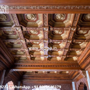 Wooden Classic Ceiling Design Salon False Ceiling Design No-8496