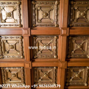 Wooden Classic Ceiling Design Duplex Hall Pop Design No-8515