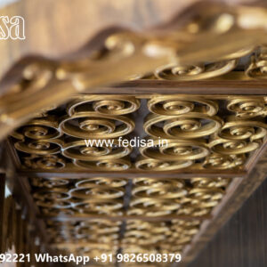 Wooden Classic Ceiling Design L Shaped Room False Ceiling Design No-8525