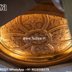 Wooden Classic Ceiling Design Pop For Bedroom Design No-8529