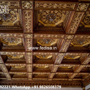 Wooden Classic Ceiling Design Study Room Ceiling Design No-8531