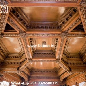 Wooden Classic Ceiling Design Reception False Ceiling Design No-8536