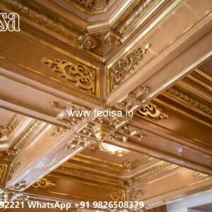 Wooden Classic Ceiling Design L Type Pop Design No-8547
