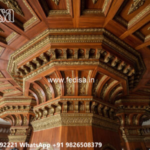 Wooden Classic Ceiling Design Pop Hall New Design No-8619