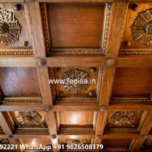 Wooden Classic Ceiling Design Square Pop Ceiling Design No-8623